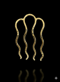 Hair comb, brass metal with 4 prongs