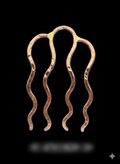 Hair comb, copper metal with 4 prongs
