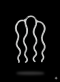 Hair comb silver plated with 4 prongs