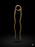 Double hair pin in hammered brass