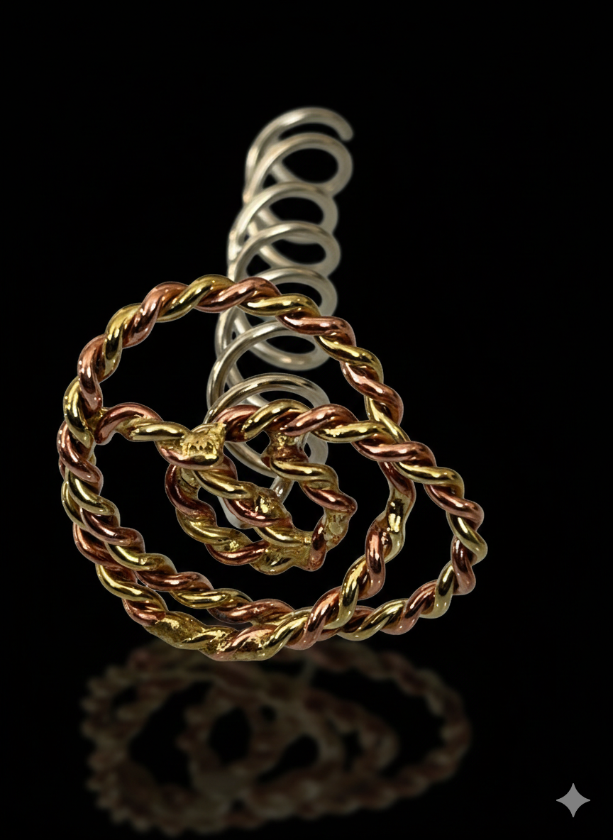 Small hair screw, mixed metals