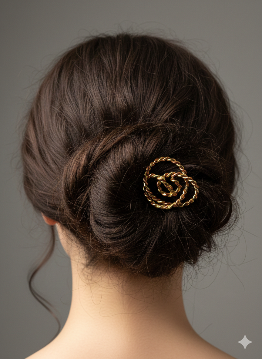 Small hair screw, mixed metals