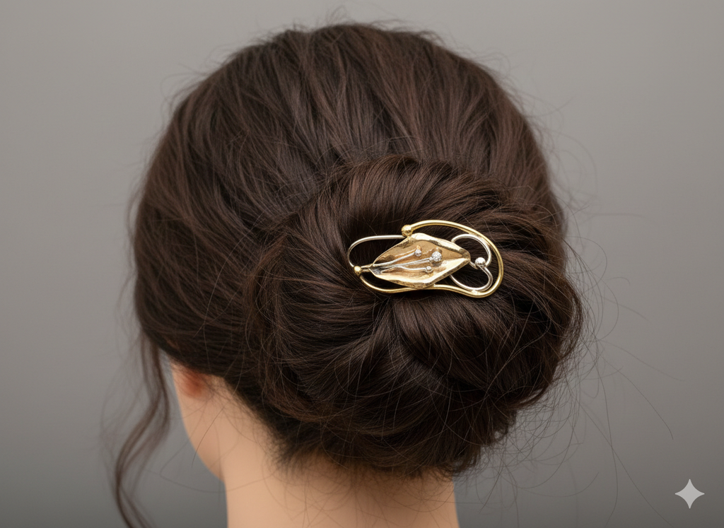 Large hair screw with lilly flower