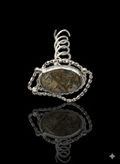 Small hair screw, silver plated with jasper stone