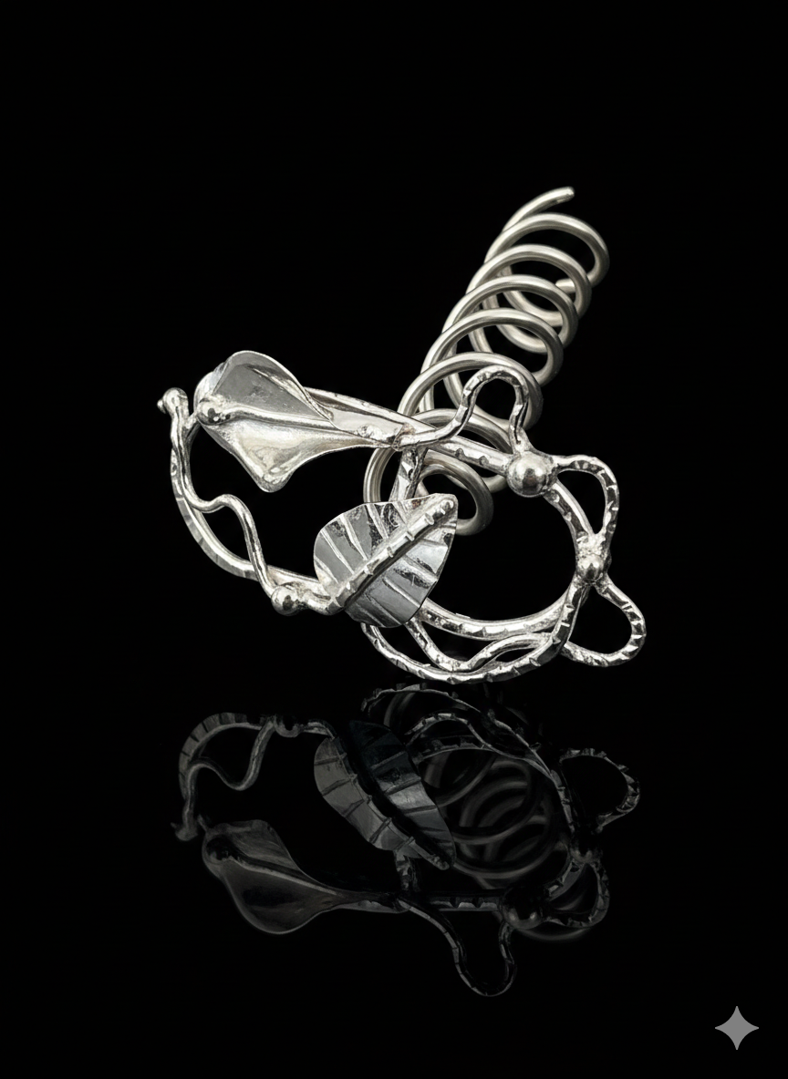 Small hair screw, silver plated