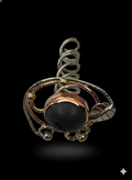 Small hair screw, mixed metals with black druzy stone