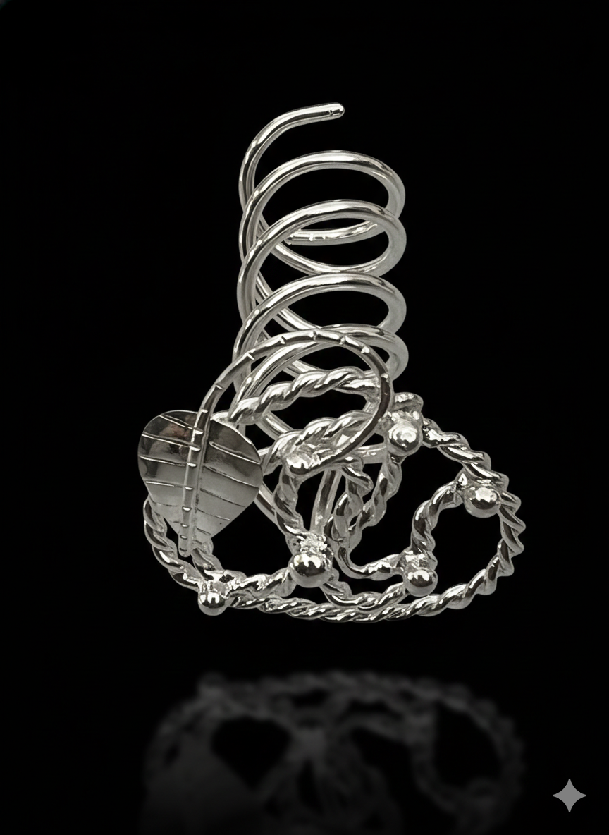 Large hair screw, silver plated
