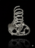 Large hair screw, silver plated