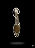 Large barrette, silver plated with jasper stone