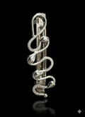 Large barrette, silver plated