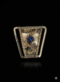 Small scarf ring with handmade dichroic glass