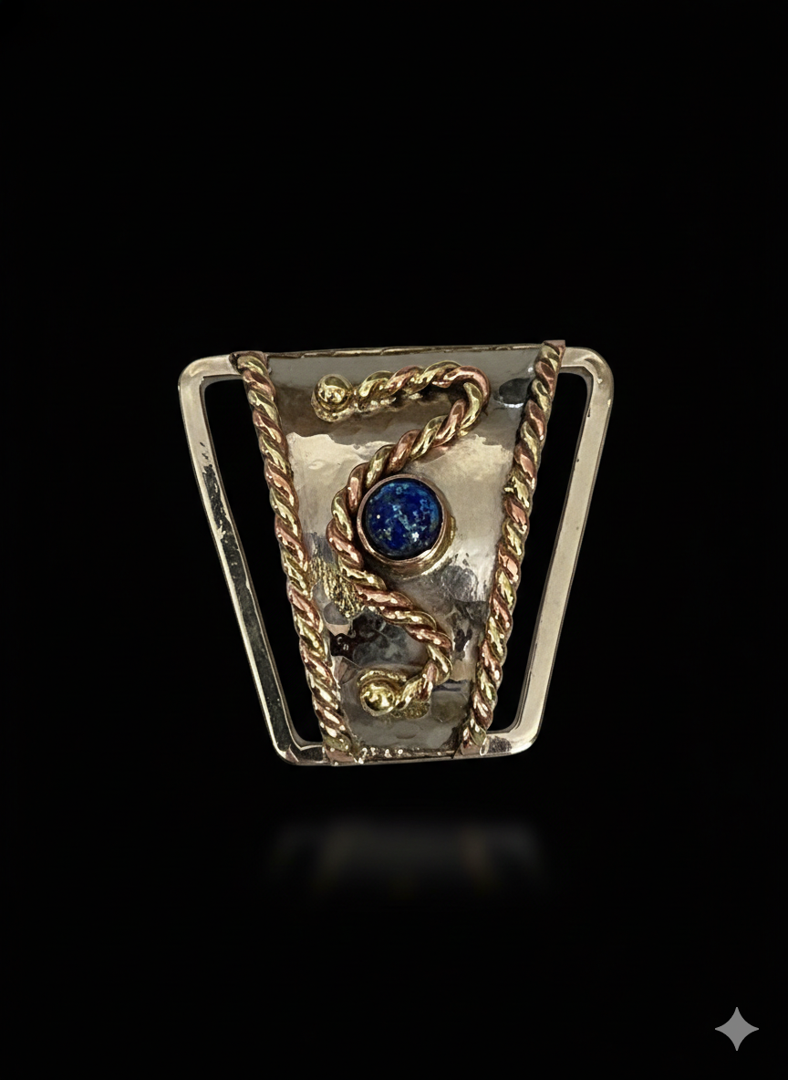 Small scarf ring with handmade dichroic glass