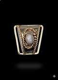 Small scarf ring, mixed metals with moon stone.