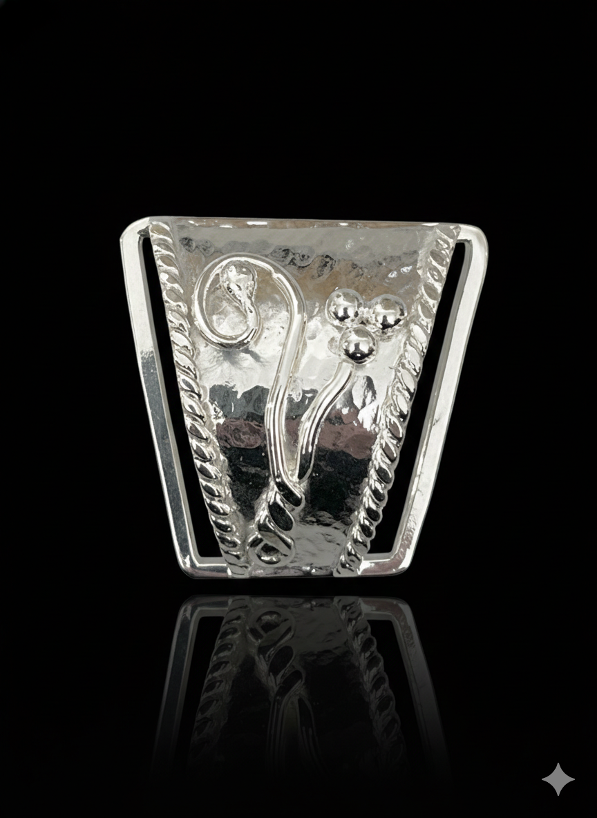 Small scarf ring, silver plated