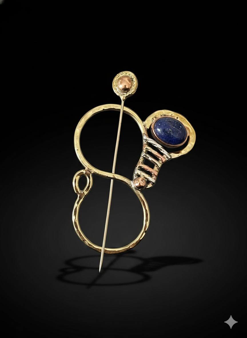 Scarf pin mixed metals