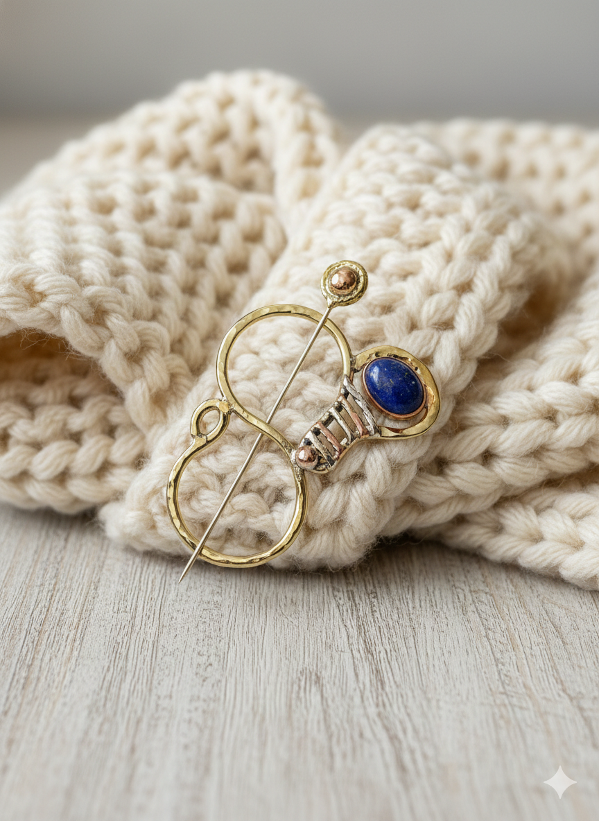 Scarf pin mixed metals