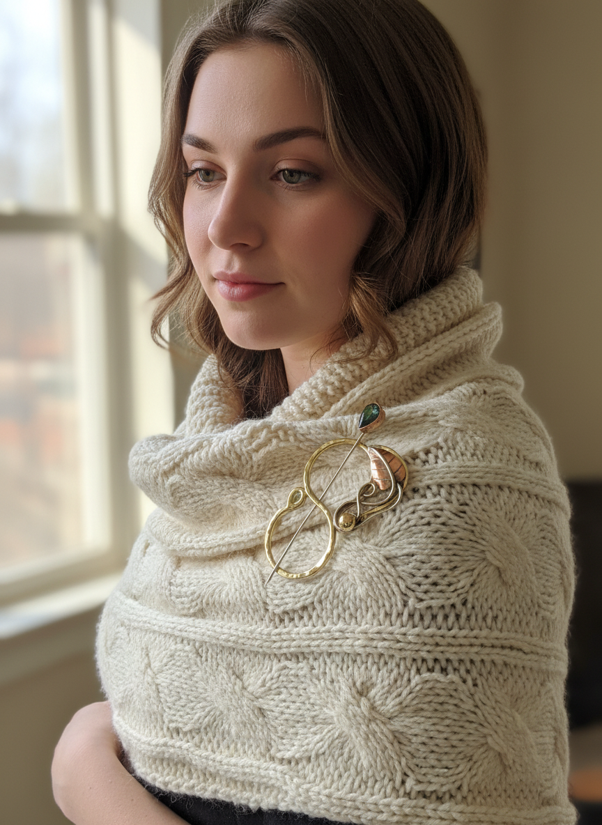 Scarf pin with leaf